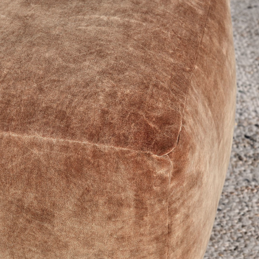 Heirloom Velvet Pouf: Up-Close Product Corner View