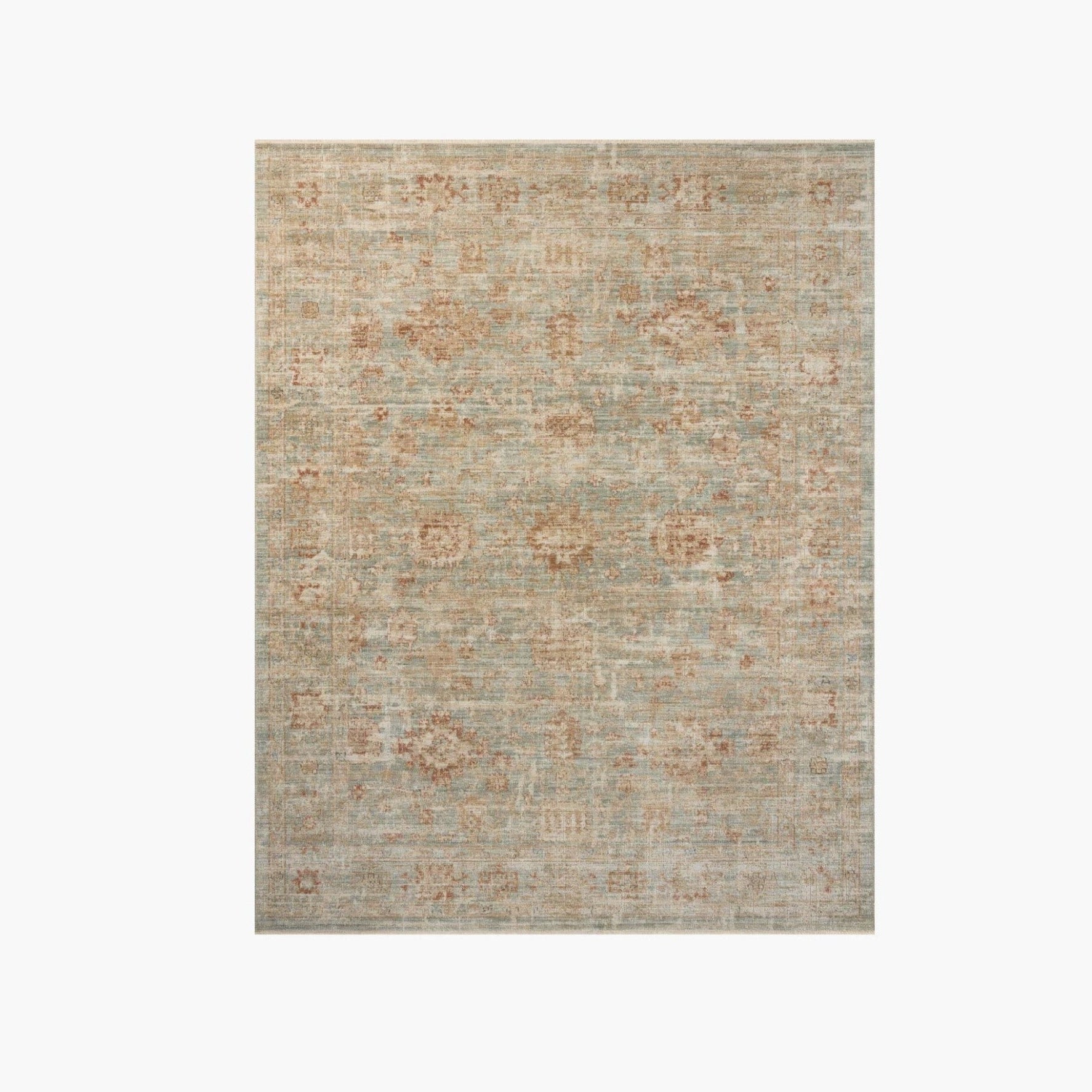 Heritage Rug in Aqua/Terracotta