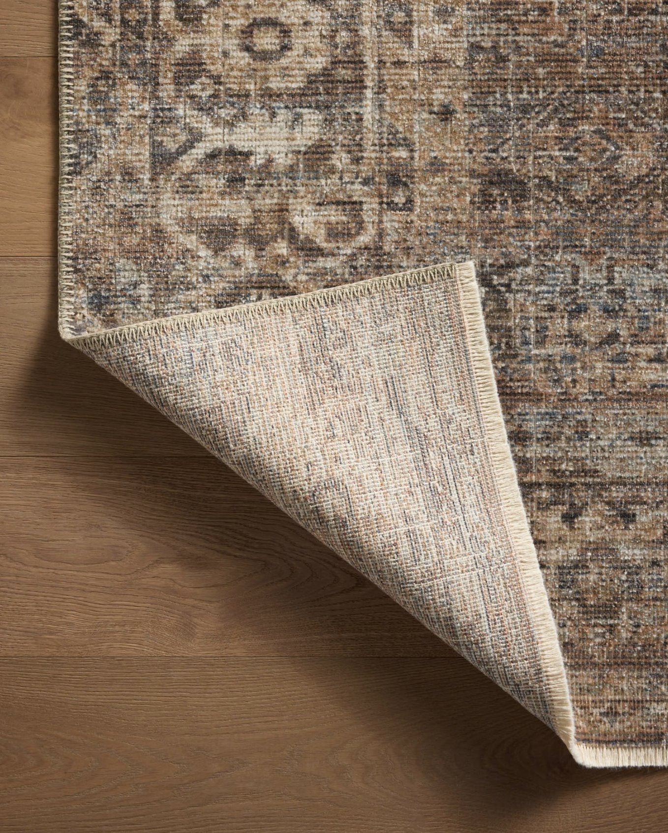 Heritage Rug in Mocha/Denim: Back View