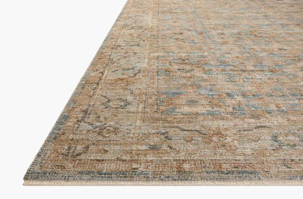 Heritage Rug in Ocean/Sand: Pile Height View
