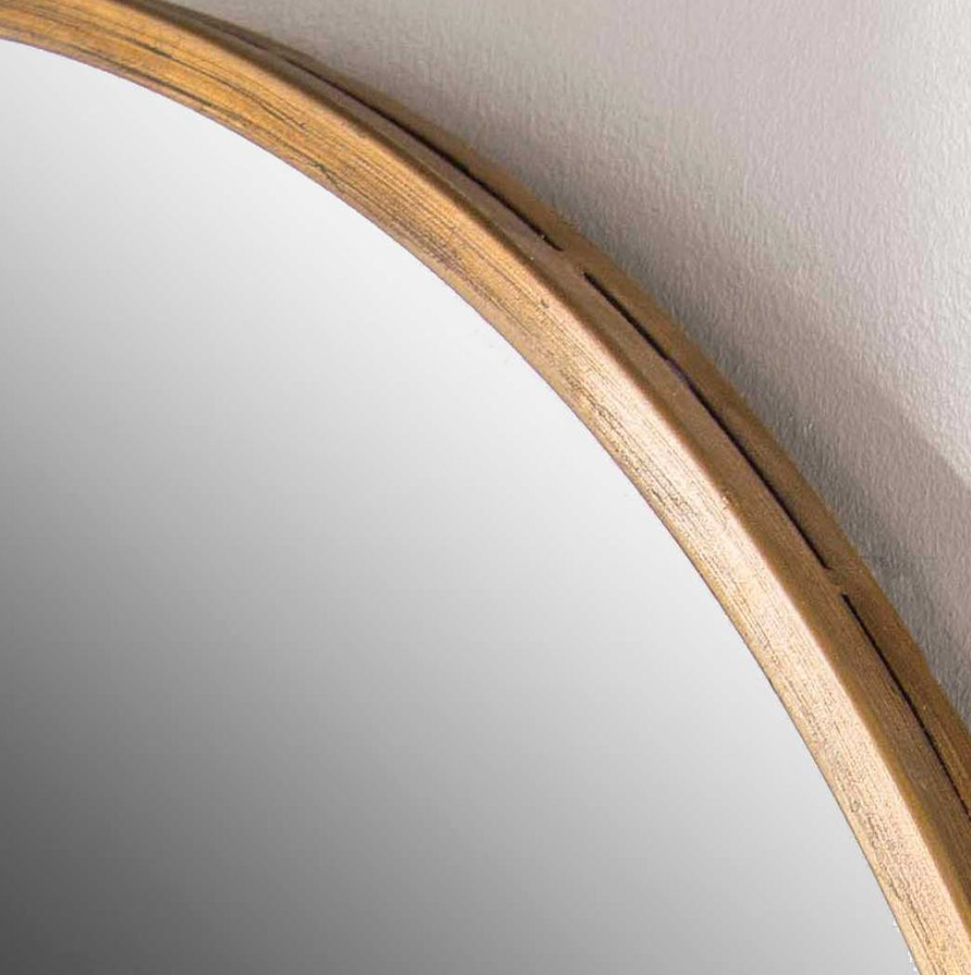 Herleva Oval Mirror: Antiqued Plated Gold Frame