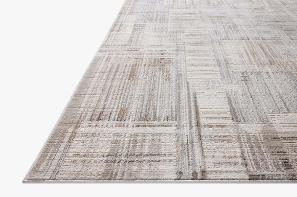Hollis Rug in Pebble/Ivory: Pile Height View