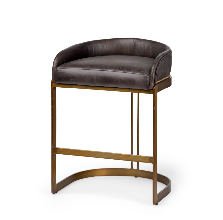 Hollyfield Leather Counter Stool: Product View