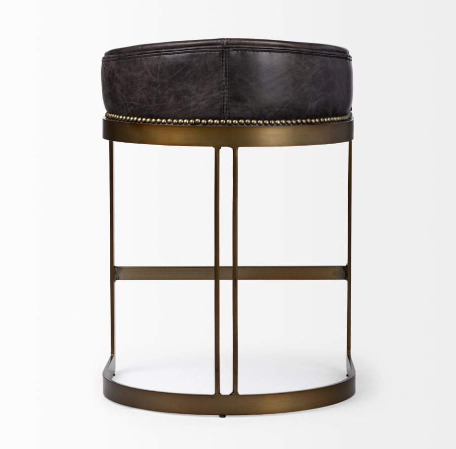 Hollyfield Leather Counter Stool: Product Back View