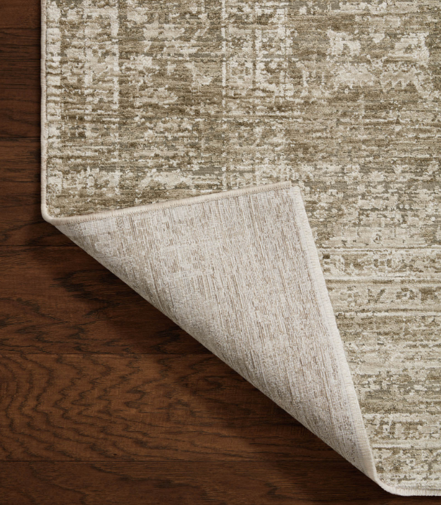 Amber Lewis X Loloi Honora Rug in Khaki/Beige: Product Backing View