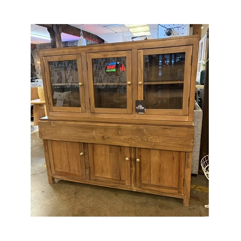 Hutch with Glass and Shelf: Available at City Home PDX Outlet