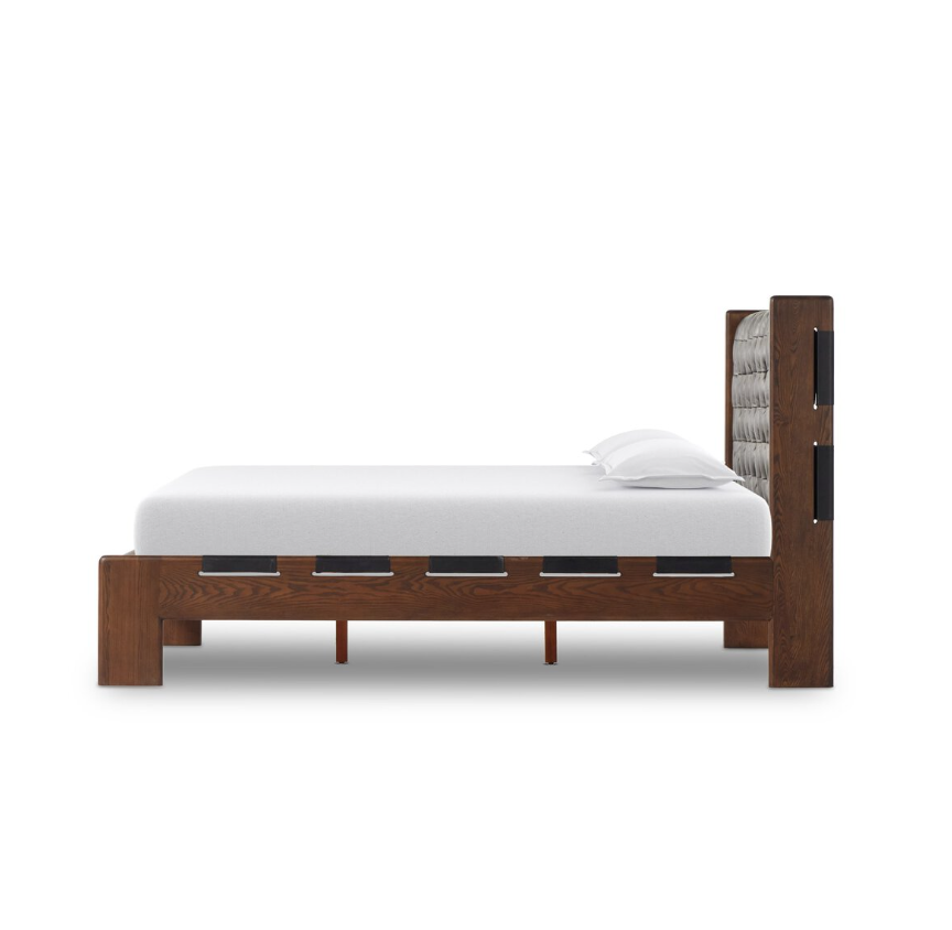 Halston Leather Bed-King: Product Side View