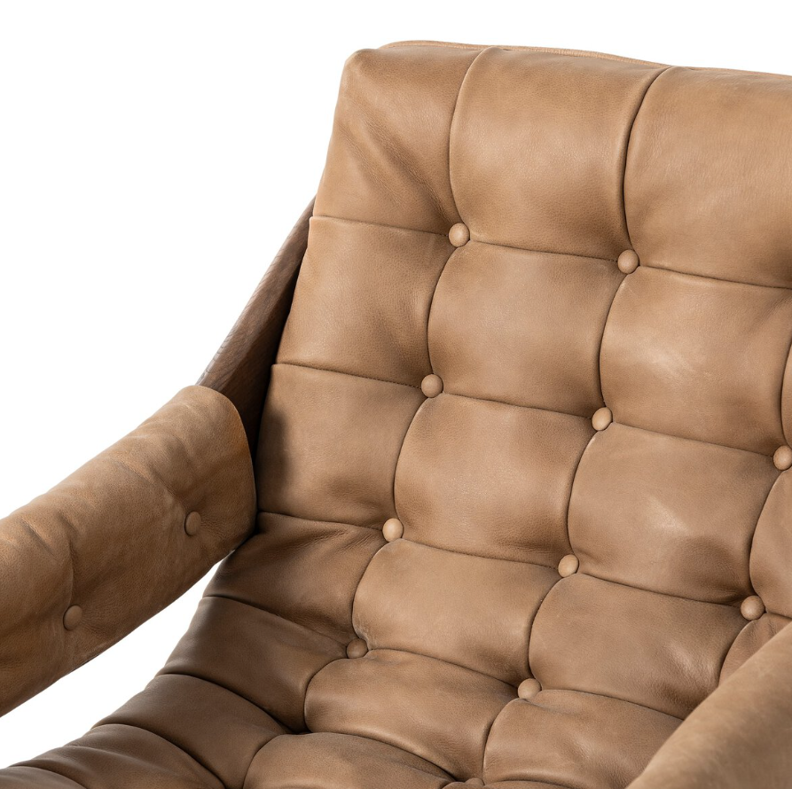 Halston Leather Chair-Palermo Drift: Backrest View