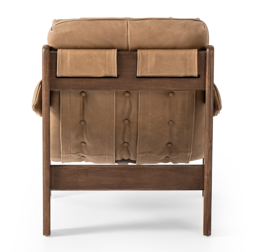 Halston Leather Chair-Palermo Drift: Product Back View