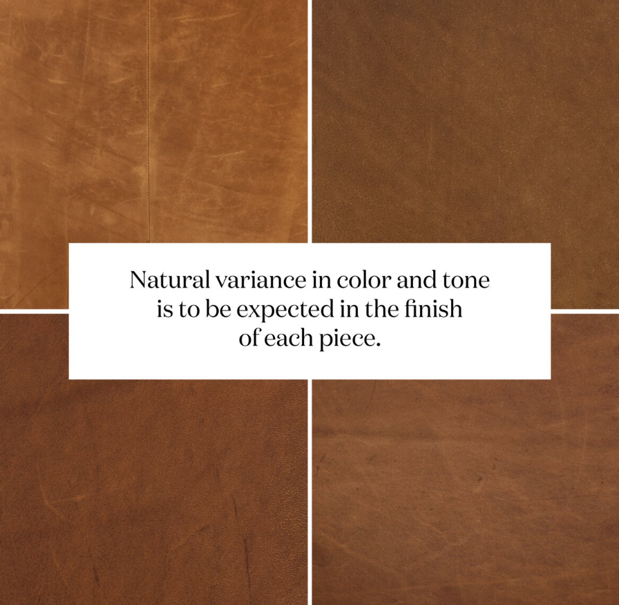 Halston Ottoman-Heirloom Sienna: Top-Grain Leather Variations View