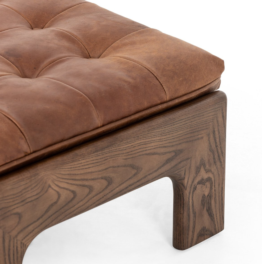Halston Ottoman-Heirloom Sienna: 2nd Up-Close Product Corner View