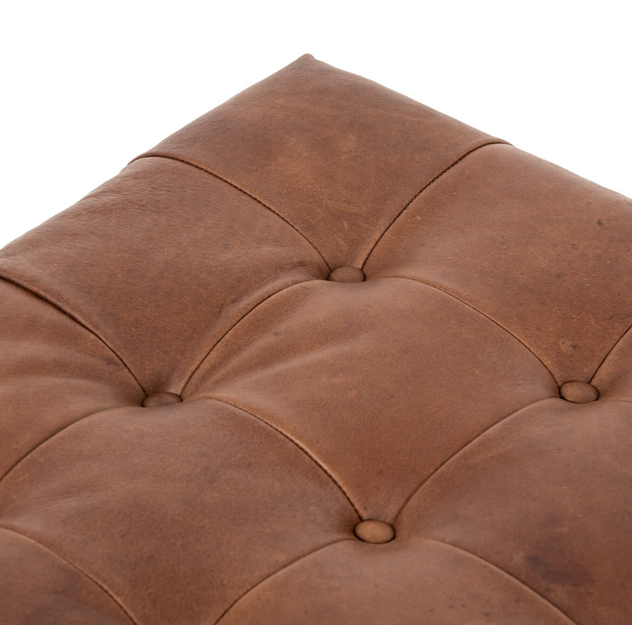 Halston Ottoman-Heirloom Sienna: Top-Grain Leather View