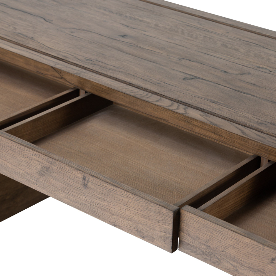 Henry Desk: Up-Close Open Drawers Product View