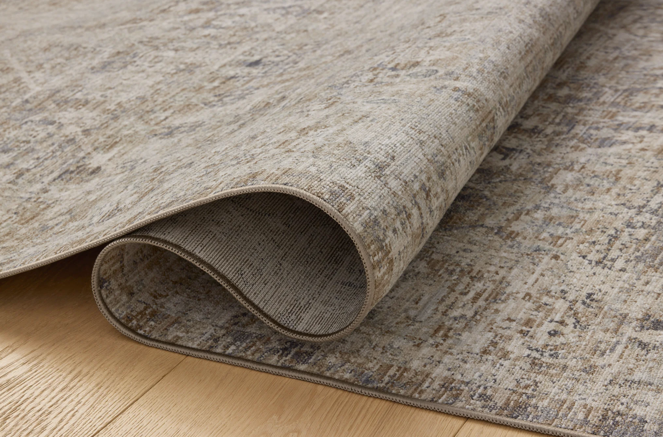 Chris Loves Julia x Loloi Ida Rug in Slate/Natural: Folded Product View