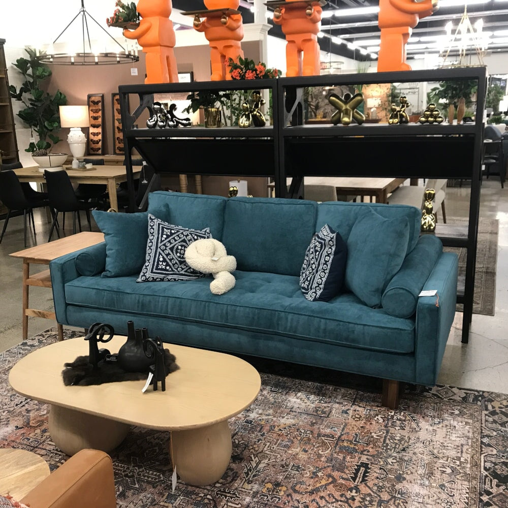 Bennett Sofa in Teal - styled in the City Home showroom