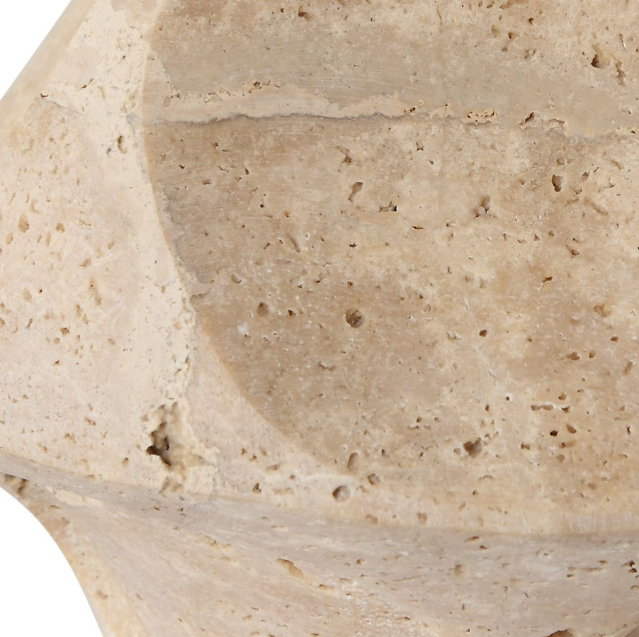 Indent Accent Lamp: Travertine Base View
