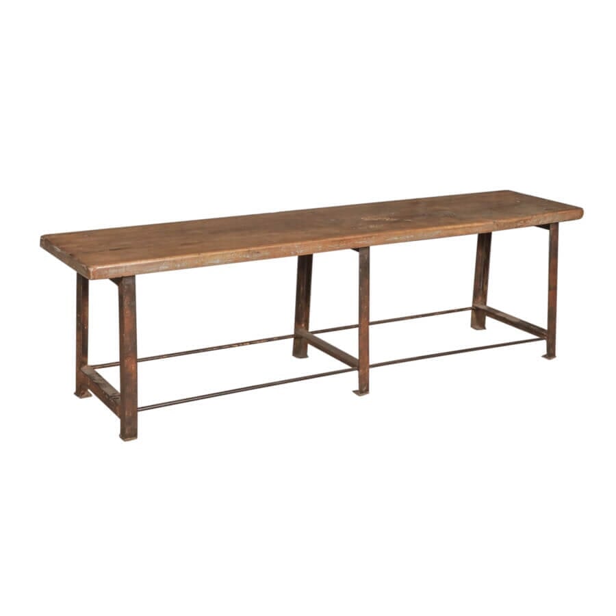 Iron Bench with Wood Top: Available at City Home PDX