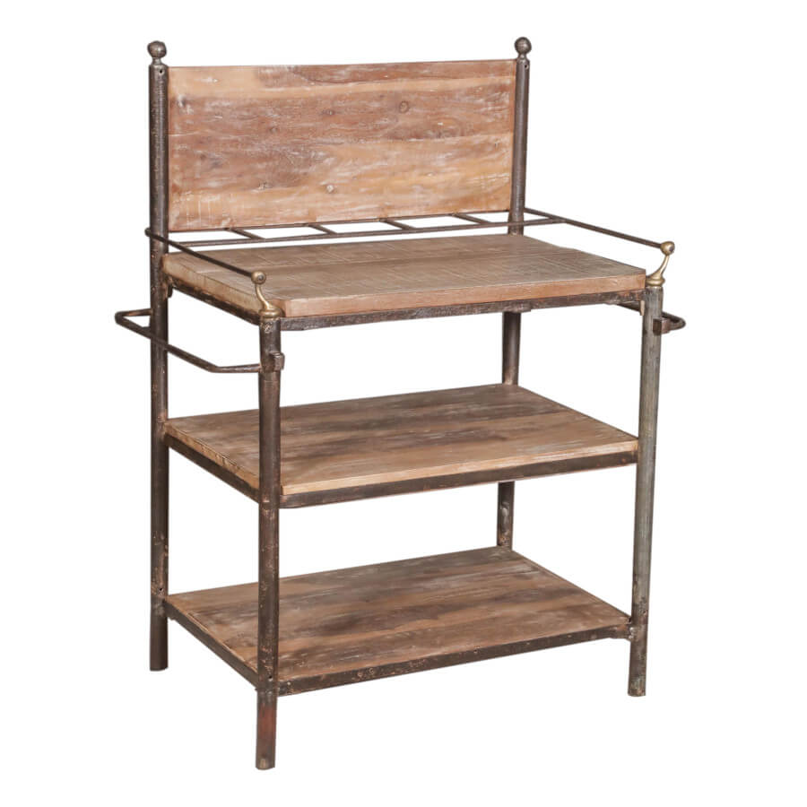 Iron Rack with Wood Shelf: Available at City Home PDX