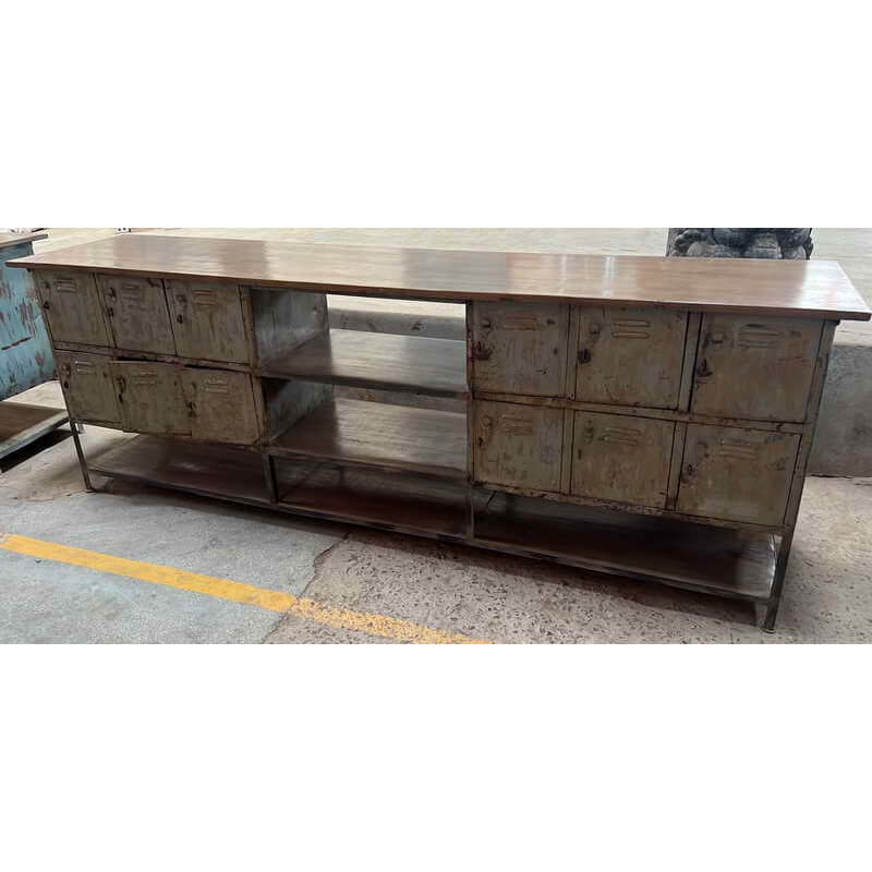 Iron Sideboard with Wooden Tabletop-Style One: Available at City Home PDX