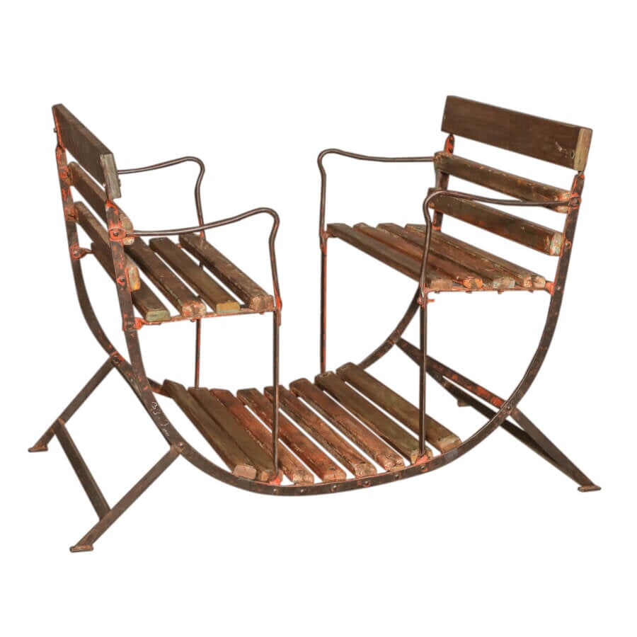 Iron Swing Bench with Backrest: Available at City Home PDX