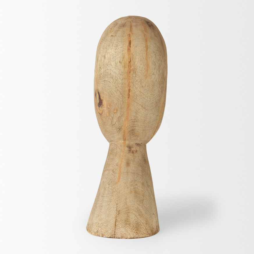 Ivan Wooden Head Sculpture-Size Large: Product Back View