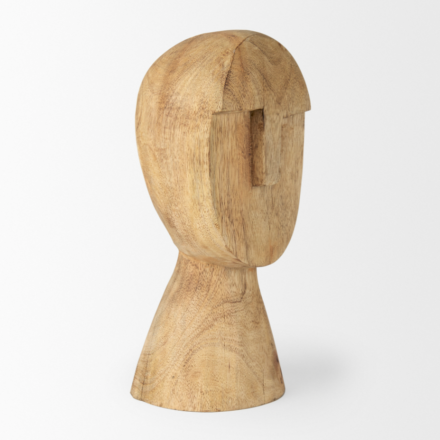 Ivan Wooden Head Sculpture-Size Medium: 2nd Product View