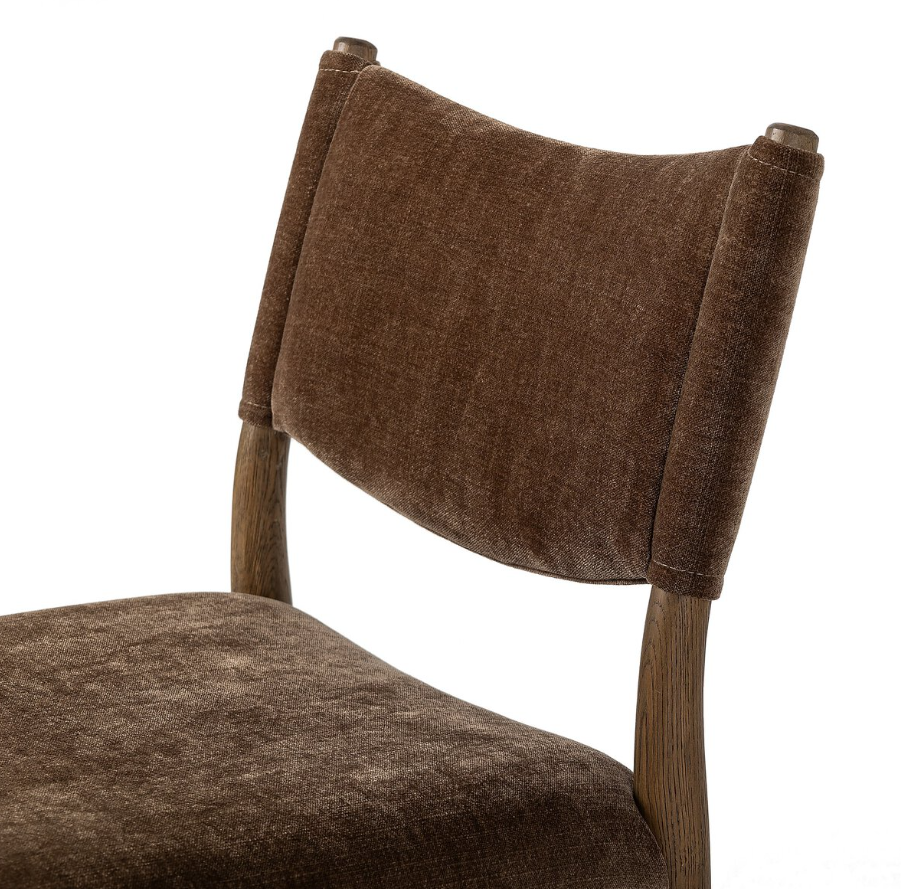 Jayla Armless Dining Chair-Altair Mushroom: Backrest View