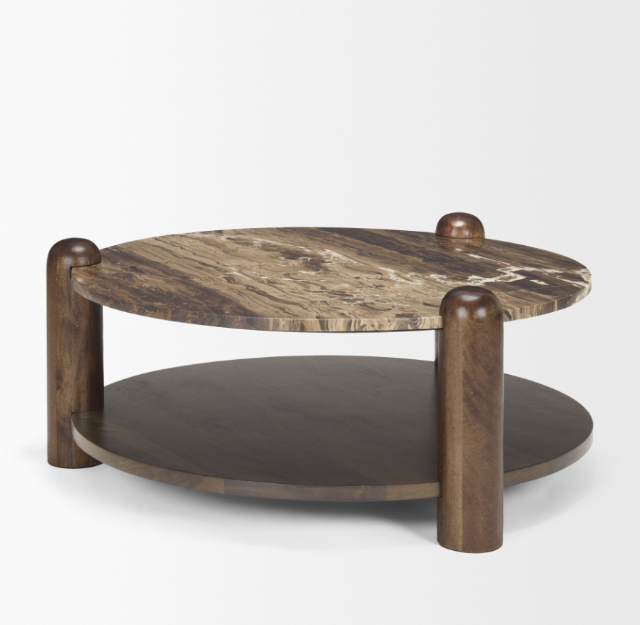 Jovia Round Coffee Table: Product Side View
