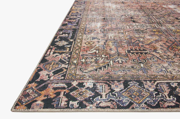 Chris Loves Julia X Loloi Jules Rug in Terracotta/Multi: Product Pile Height View