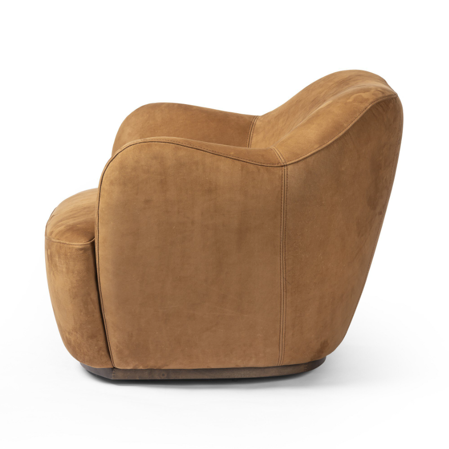 Julius Swivel Chair-Nubuck Coganc: Product Side View