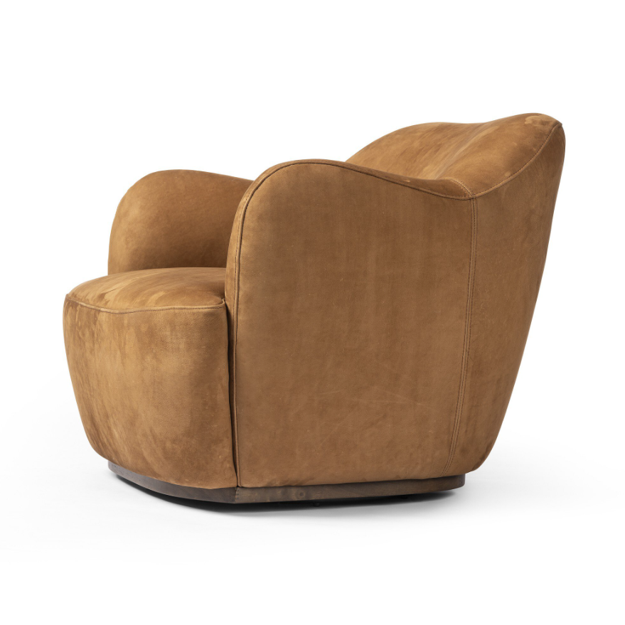 Julius Swivel Chair-Nubuck Coganc: Product Quarter View