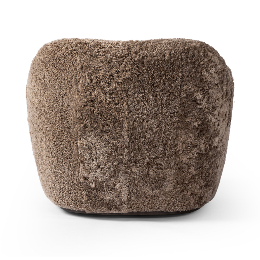 Julius Swivel Chair-Taupe Shearling: Product Back View