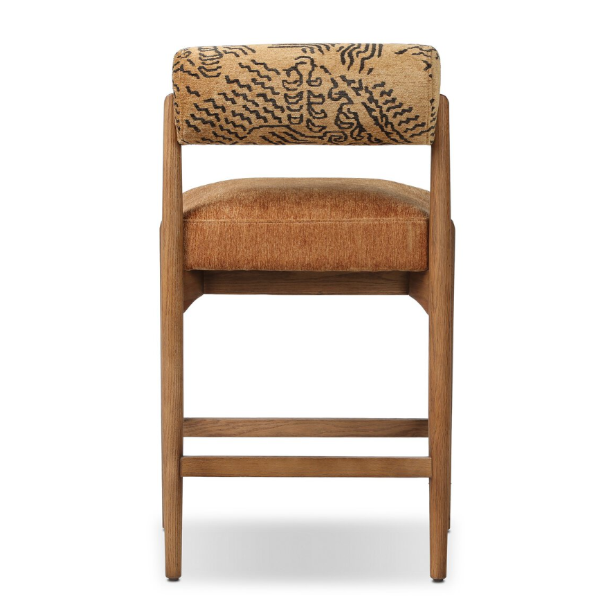 Jazelle Counter Stool-Dharma Ochre: Product Back View