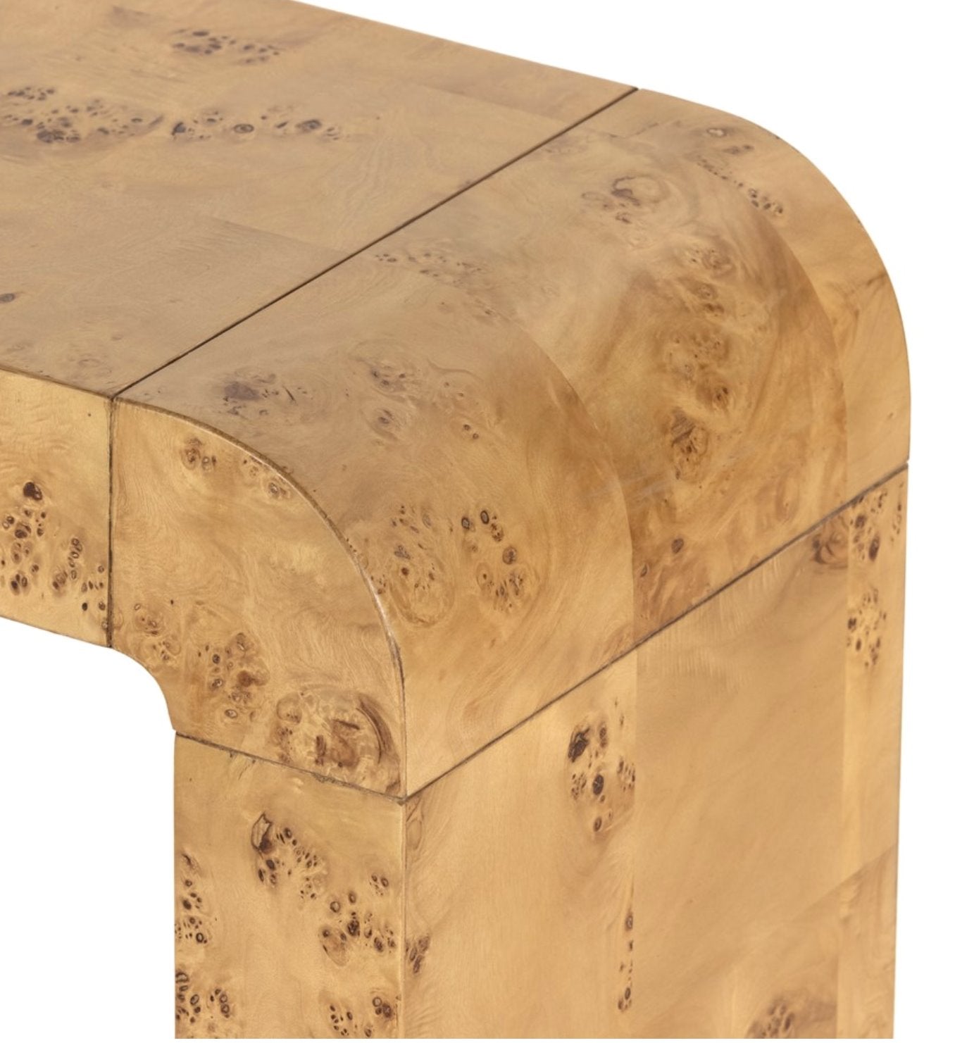 Jenson Console Table: Up-Close View of Curved Edges