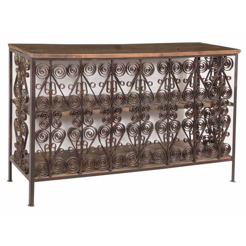 Balcony 2 Shelf Console Table with curved railings - shop unique furniture at City Home