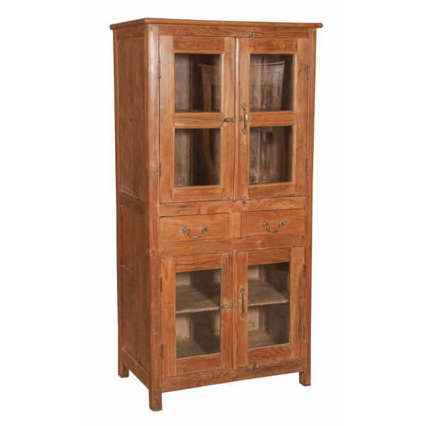 Teak Cabinet with Glass Style Six: Available at City Home PDX