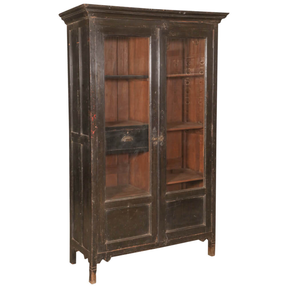 Teak Wood Cabinet with Glass - shop reclaimed and vintage furniture at City Home