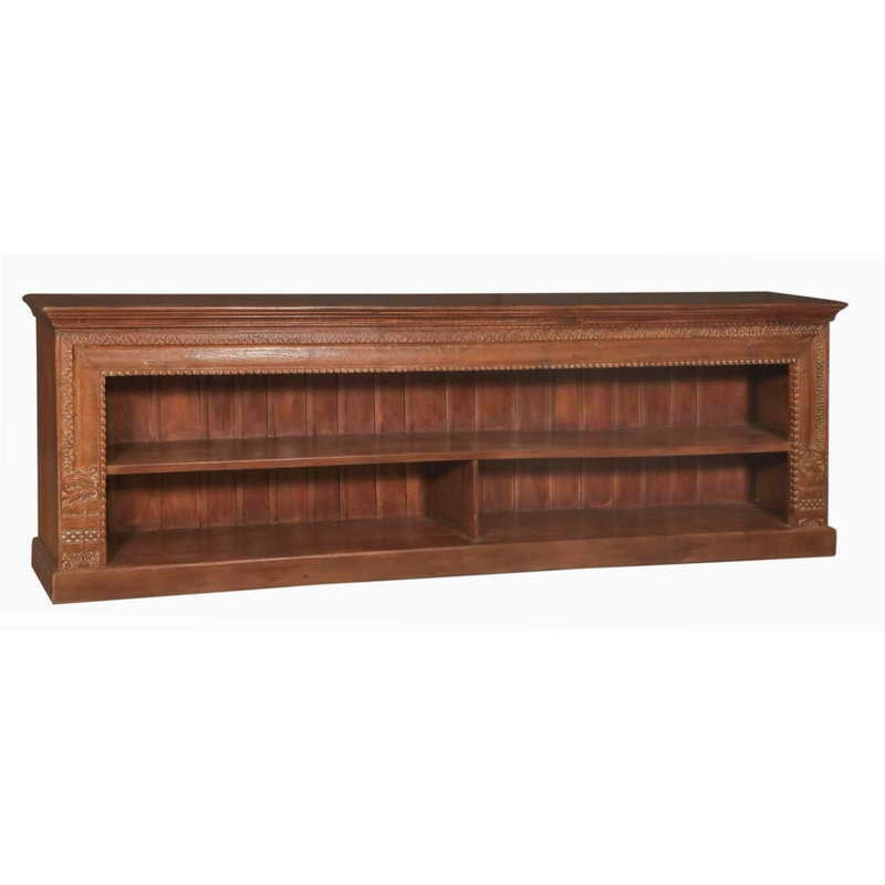 Low Teak Wood Bookcase - shop teak furniture at City Home