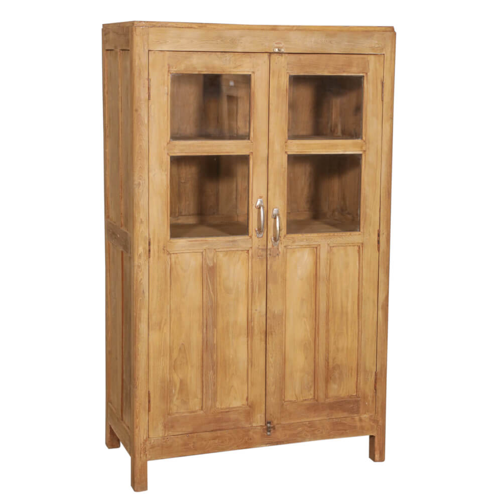 Light Teak Cabinet with Glass Style C - shop unique vintage furniture at City Home