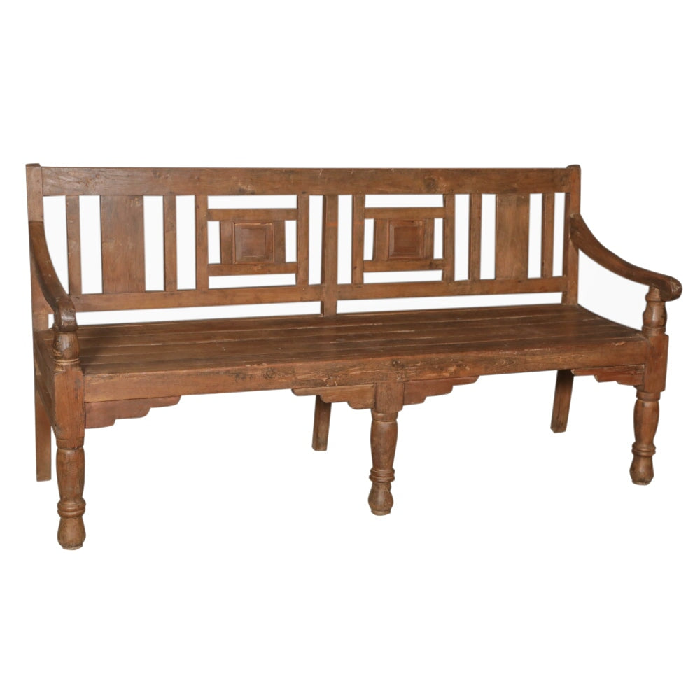 Artisan Reclaimed Teak Bench - Style B - shop reclaimed furniture at City Home