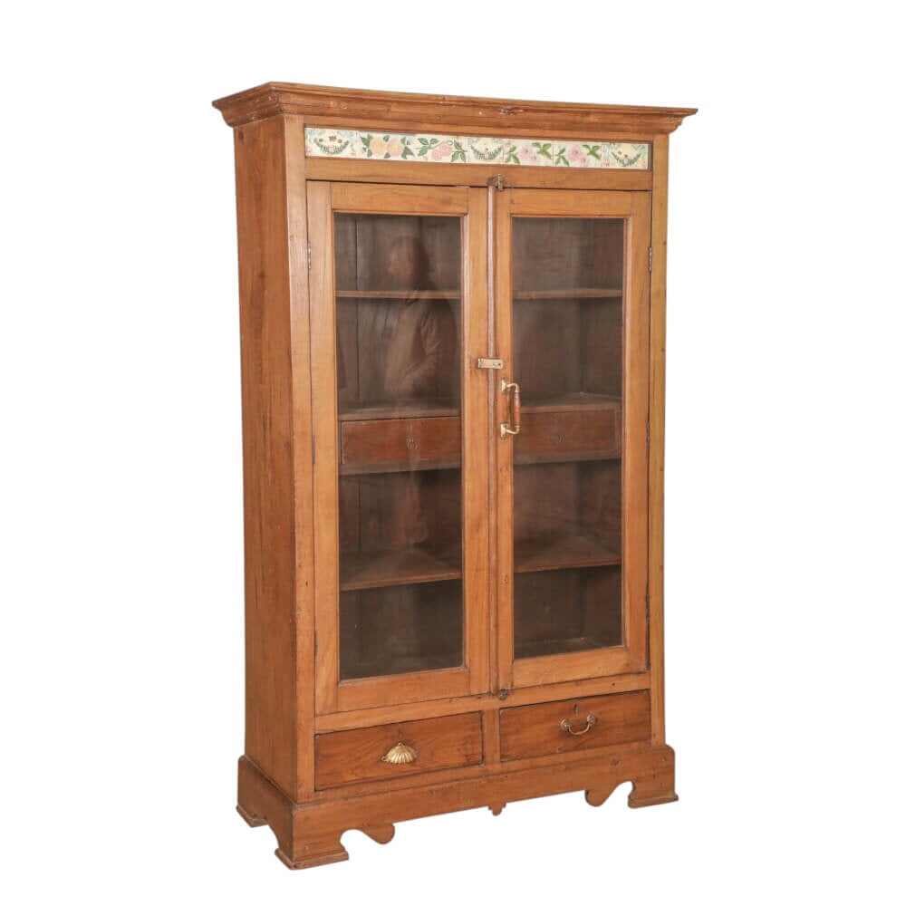 Teak Cabinet with Glass and Inlay Style C - part of the Heritage Market collection at City Home