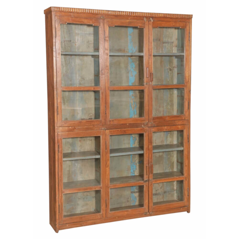 Artisan 6 Door Cabinet with Glass - Size Large - shop furniture made from reclaimed materials at City Home