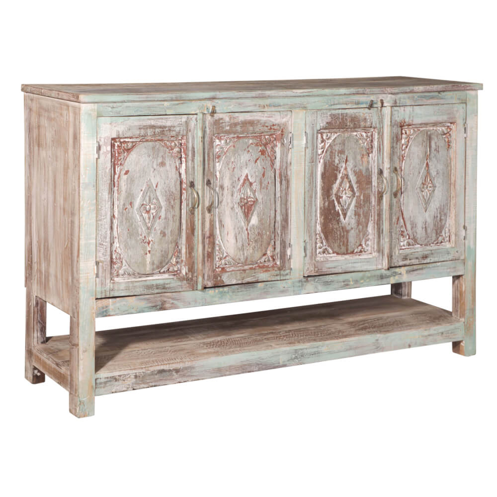 Hand Carved 4 Door Sideboard-Style One - shop vintage and reclaimed furniture at City Home