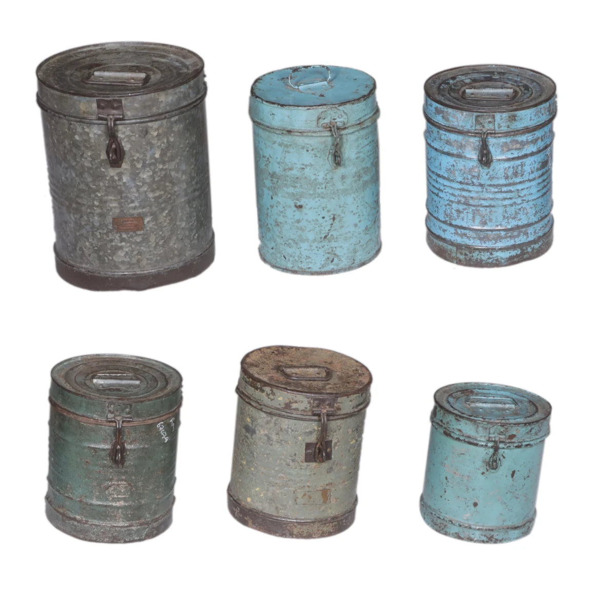 Small Antique Iron Containers-Small - shop vintage and antiques at City Home