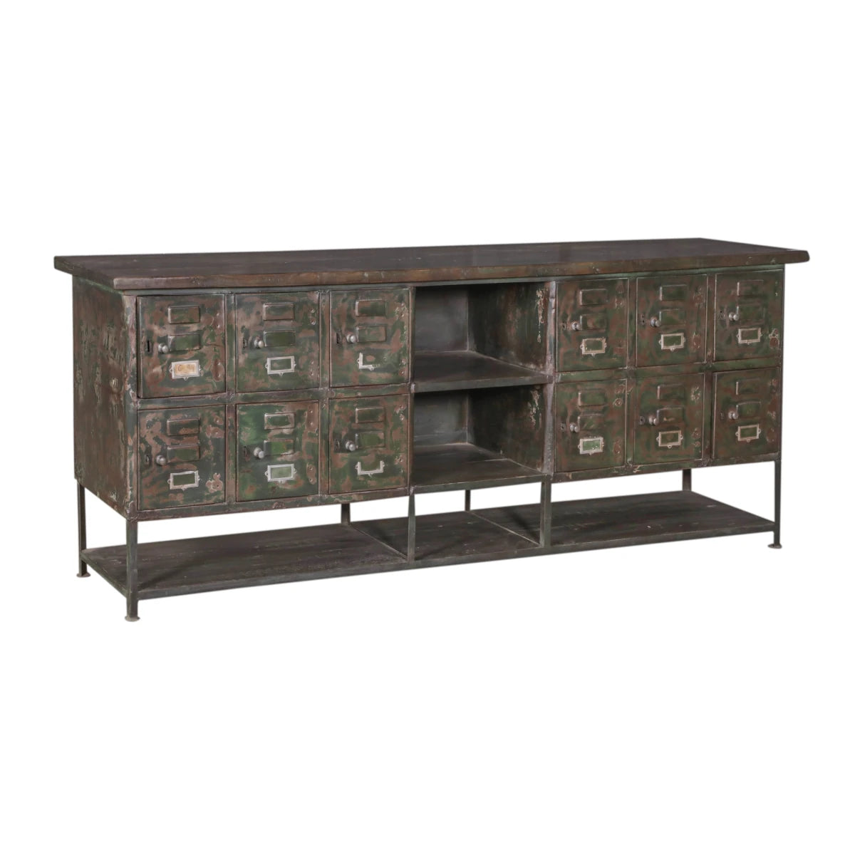 Iron Sideboard with Wooden Tabletop - shop vintage and reclaimed furniture at City Home