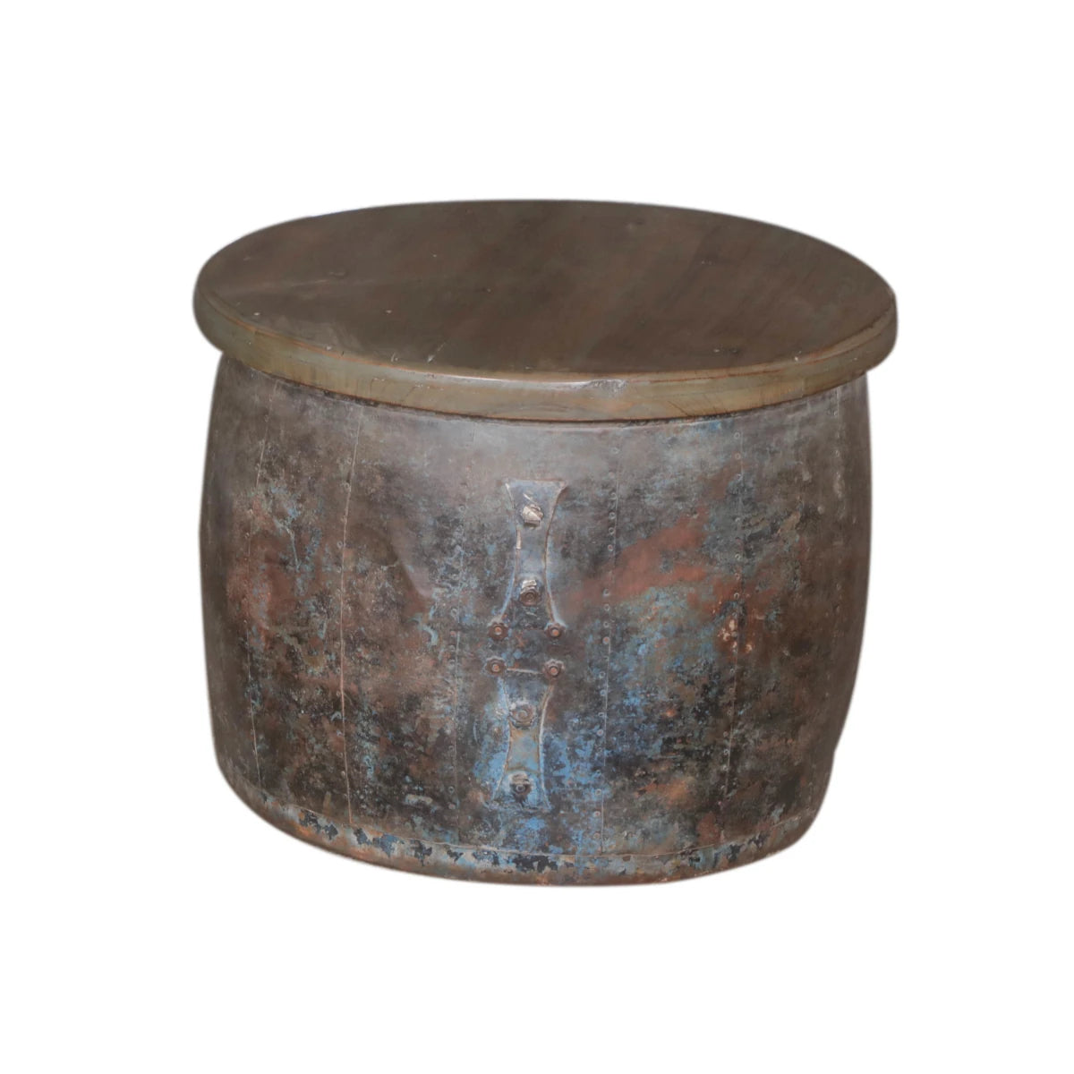 Handcrafted Iron Coffee Table with Teak Top - shop reclaimed furniture at City Home