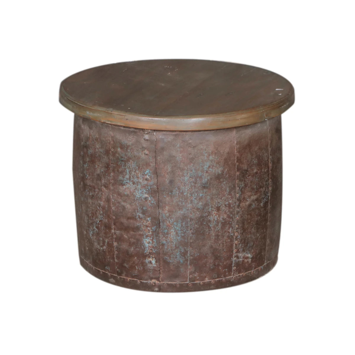 Handcrafted Iron Coffee Table with Teak Top - shop reclaimed furniture at City Home