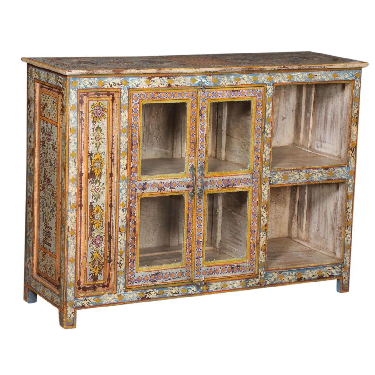 Wooden Painted Cabinet with Glass-Style A: Available at City Home PDX