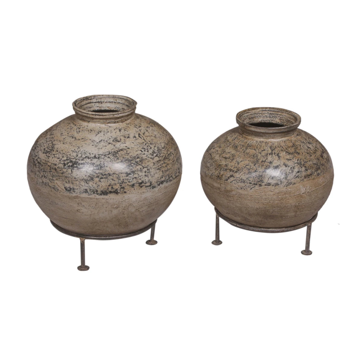 Handmade Clay Pot with Iron Stand: 2nd Product View
