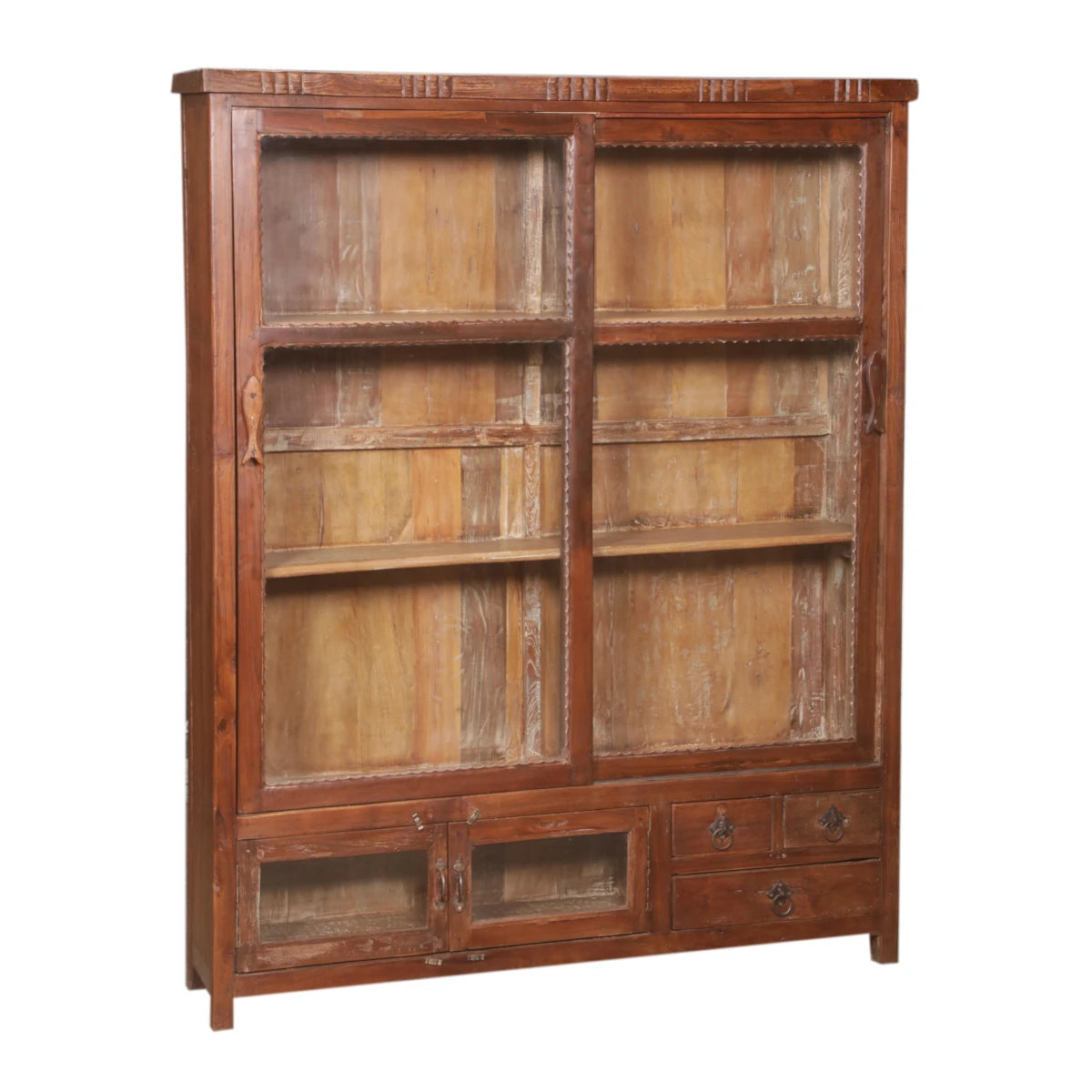 Teak Cabinet with Glass-Style B: Available at City Home PDX